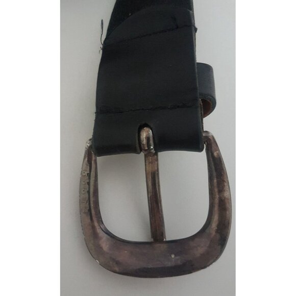 POINT ZERO Genuine Leather Black Belt Size 32 Buckle Made in Canada - Picture 6 of 10